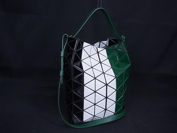 1円 ■美品■ BAO BAO ISSEY MIYAKE バオバオイッセイミヤケ PVC トートバッグ ショルダー グリーン系×ブラック系×ホワイト系 FU4211拍卖