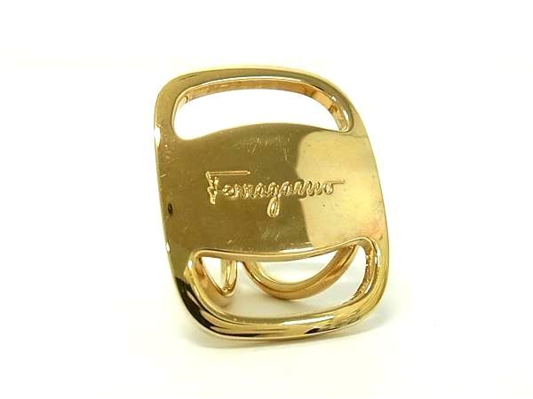 1円 ■美品■ Salvatore Ferragamo フェラガモ ヴァラ スカーフリング スカーフ留め アクセサリー レディース ゴールド系 BR0727拍卖