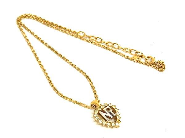■美品■ NINA RICCI ニナリッチ ヴィンテージ ラインストーン ネックレス ペンダント アクセサリー レディース ゴールド系 DJ7745拍卖