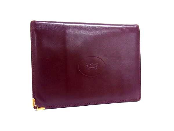 Cartier カルティエ マストライン レザー 二つ折り 財布 ウォレット 札入れ メンズ ボルドー系 DJ8365拍卖