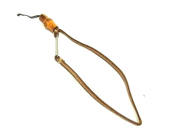 GUCCI グッチ バンブー レザー ストラップ キーホルダー チャーム メンズ レディース ブラウン系 DF9737拍卖