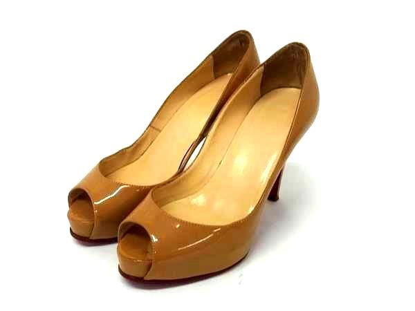 Christian Louboutin クリスチャンルブタン パテントレザー ハイヒール サンダル 表記サイズ 34 1/2(約21.5cm) 靴 ブラウン系 DI9951拍卖