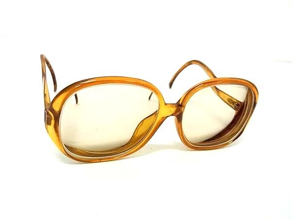 ChristianDior ディオール 2076J 30 55□14 ヴィンテージ 度入り サングラス めがね 眼鏡 クリアブラウン系 DJ7842拍卖
