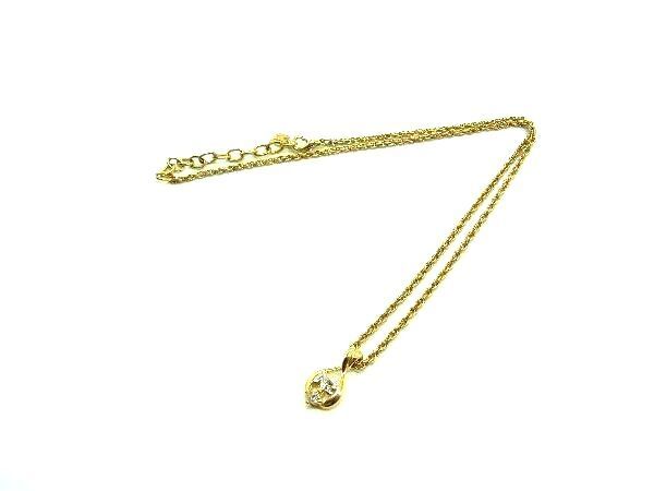 ■美品■ NINA RICCI ニナリッチ ロゴモチーフ ラインストーン ネックレス ペンダント アクセサリー レディース ゴールド系 DE0340拍卖
