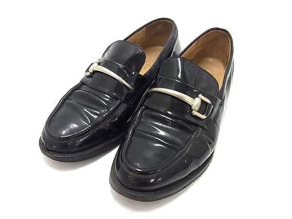 GUCCI グッチ レザー ローファー 表記サイズ34 1/2 (約21.5cm) 靴 シューズ レディース ブラック系 DG0388拍卖