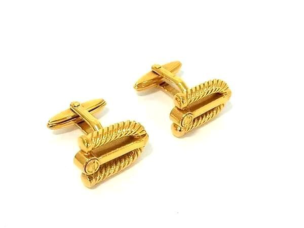 ■美品■ dunhill ダンヒル カフスボタン カフスリンクス アクセサリー 紳士 ビジネス メンズ ゴールド系 DF5121拍卖