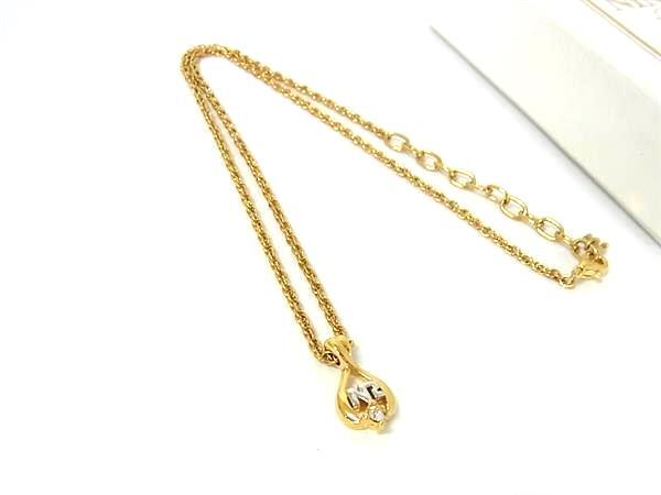 ■新品同様■ NINA RICCI ニナリッチ ロゴモチーフ ラインストーン ネックレス ペンダント アクセサリー ゴールド系 DH6720拍卖