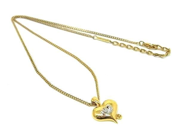 ■美品■ NINA RICCI ニナリッチ ハート ロゴモチーフ ネックレス ペンダント アクセサリー レディース ゴールド系 DE7458拍卖