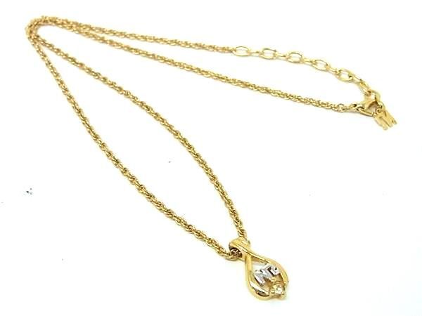 ■極美品■ NINA RICCI ニナリッチ ロゴモチーフ ラインストーン ネックレス ペンダント アクセサリー レディース ゴールド系 DD7520拍卖