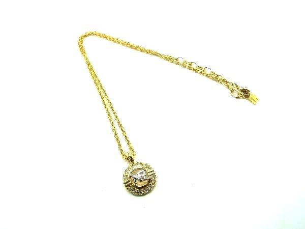 ■美品■ NINA RICCI ニナリッチ ラインストーン ネックレス ペンダント アクセサリー レディース ゴールド系 DH1796拍卖