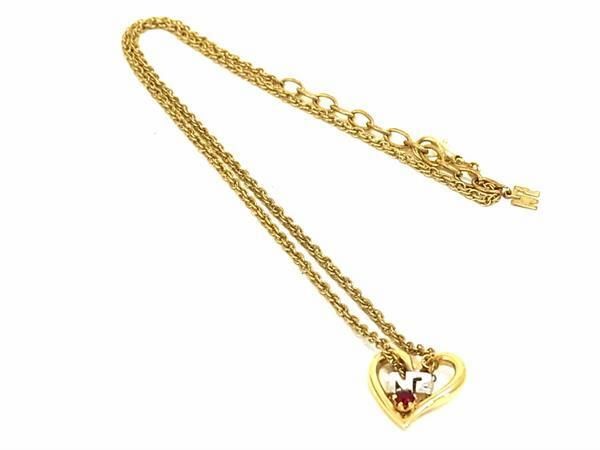 ■美品■ NINA RICCI ニナリッチ ラインストーン ネックレス ペンダント アクセサリー レディース ゴールド系 DF5352拍卖