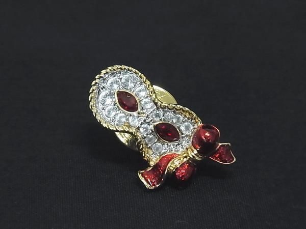 ■美品■ SWAROVSKI スワロフスキー ラインストーン ピンブローチ ピンバッジ アクセサリー ゴールド系 DF5229拍卖