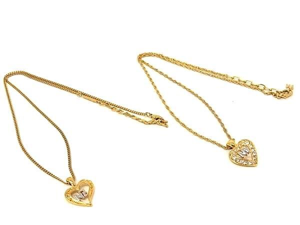 ■美品〜■ NINA RICCI ニナリッチ ラインストーン ネックレス ペンダント アクセサリー 2点セット まとめ売り DG2688拍卖