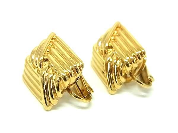 ■美品■ NINA RICCI ニナリッチ クリップ式 イヤリング アクセサリー レディース ゴールド系 DE6163拍卖