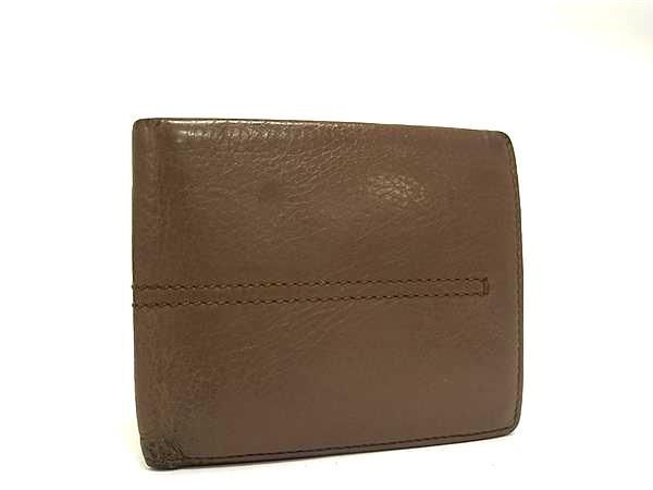 TODS トッズ レザー 二つ折り 財布 ウォレット 札入れ 小銭入れ カード入れ メンズ レディース ブラウン系 DG6120拍卖