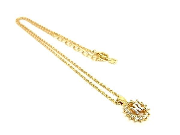 ■極美品■ NINA RICCI ニナリッチ ラインストーン ネックレス ペンダント アクセサリー レディース ゴールド系 DD1476拍卖