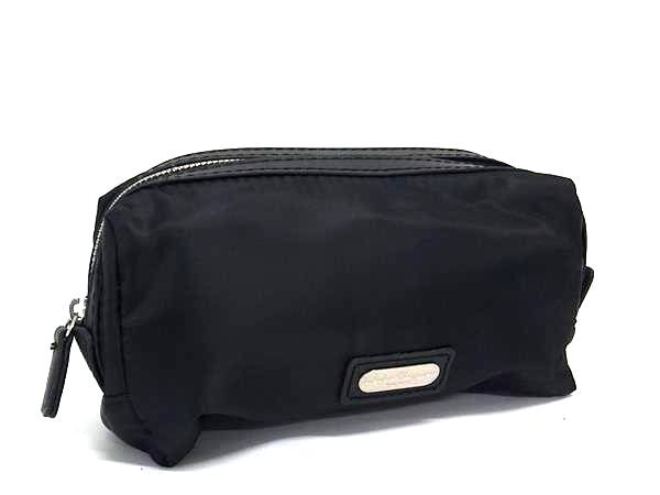 ■美品■ Salvatore Ferragamo フェラガモ ナイロン×レザー マルチポーチ マルチケース 小物入れ ブラック系 DK4722拍卖