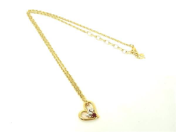 ■美品■ NINA RICCI ニナリッチ カラーストーン ネックレス ペンダント アクセサリー レディース ゴールド系×シルバー系 DK3631拍卖