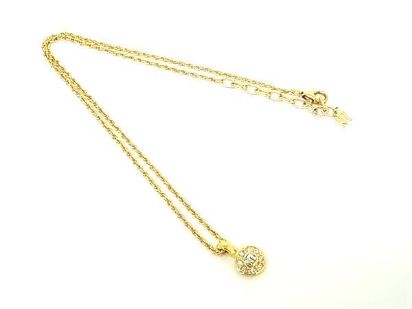 ■美品■ NINA RICCI ニナリッチ ラインストーン ネックレス ペンダント アクセサリー レディース ゴールド系 DK3942拍卖