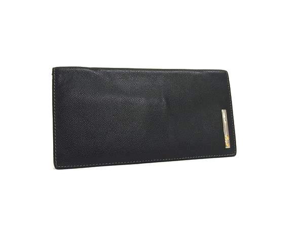 1円 Cartier カルティエ サントス レザー 二つ折り 長財布 ウォレット 札入れ カード入れ メンズ ブラック系 FV3504拍卖