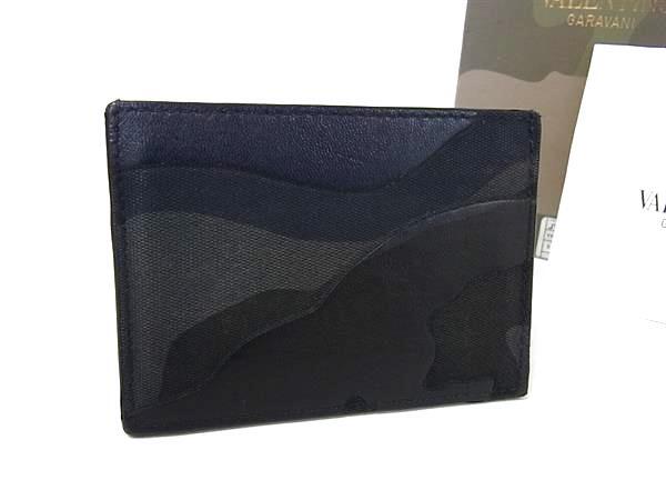 1円 ■極美品■ VALENTINO GARAVANI ヴァレンティノ ガラヴァーニ レザー×キャンバス カードケース カード入れ ネイビー系 BQ2420拍卖