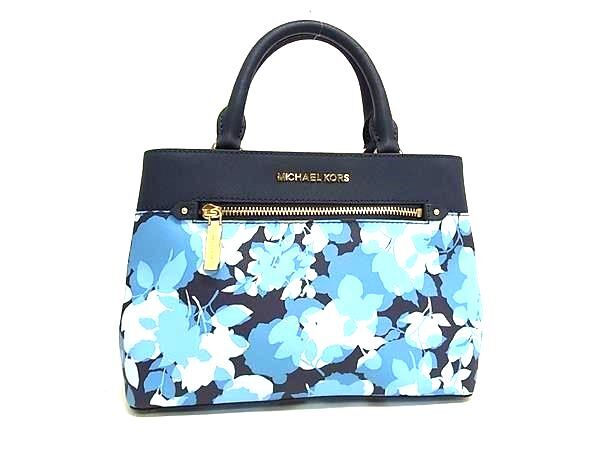1円 ■美品■ MICHAEL KORS マイケルコース レザー ハンドバッグ トートバッグ レディース ブルー系 BQ2143拍卖