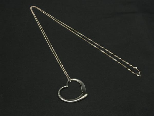 1円 TIFFANY&Co ティファニー エルサペレッティ オープンハート ビッグ SV925 ネックレス ペンダント アクセサリー シルバー系 FV1462拍卖