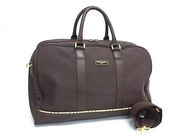 1円 ■美品■ BURBERRY GOLF バーバリー ゴルフ ナイロン×キャンバス 2WAY ハンドバッグ トート ショルダー ブラウン系 GB2195拍卖