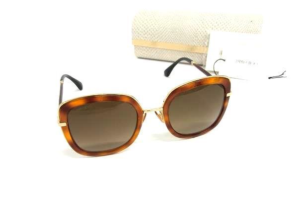 1円 ■美品■ JIMMY CHOO ジミーチュウ GLENN/S QANJ6 52□23 140 べっ甲調 ラメ サングラス メガネ 眼鏡 ブラウン系×ブラック系 GB2311拍卖