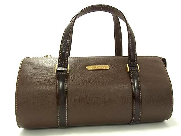 1円 Burberrys バーバリーズ レザー ハンドバッグ トートバッグ レディース ブラウン系 FV3320拍卖