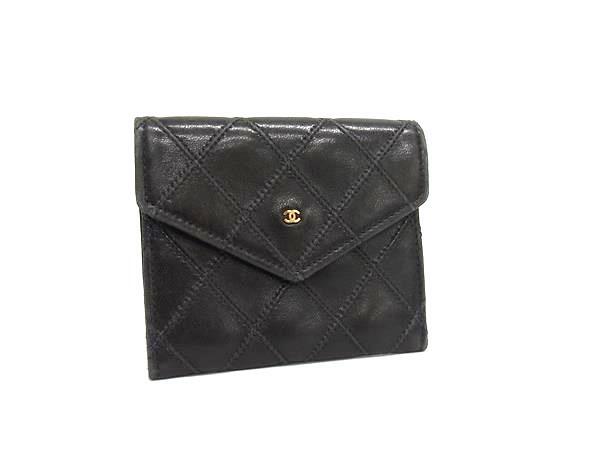 1円 CHANEL シャネル ココマーク マトラッセ ビコローレ ラムスキン コインケース コインパース 小銭入れ ブラック系 GB2316拍卖