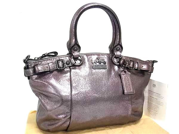 1円 ■極美品■ COACH コーチ 18816 マディソン ソフィア レザー トートバッグ レディース メタリック ピンク系 GA5548拍卖