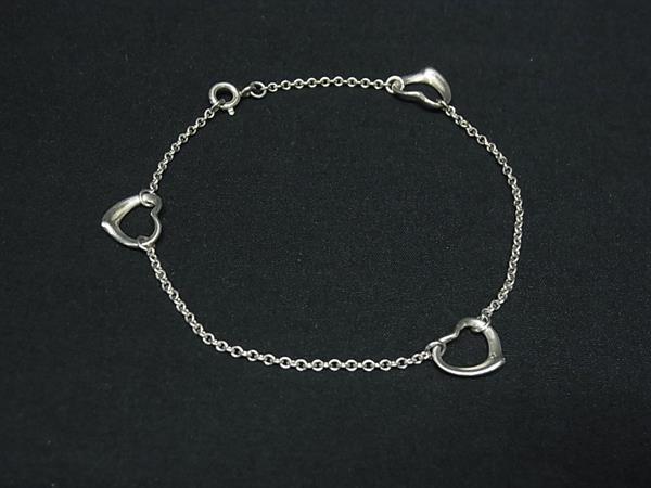 1円■美品■TIFFANY&Co ティファニー エルサペレッティ オープンハート SV925 ブレスレット アクセサリー レディース シルバー系 FR5648拍卖