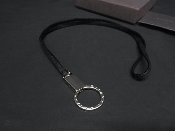 1円 ■美品■ BVLGARI ブルガリブルガリ レザー SV925 ネックレス ペンダント アクセサリー シルバー系×ブラック系 BQ2454拍卖