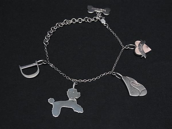 1円 ChristianDior クリスチャンディオール SV925 ハート ドッグ 犬 ブレスレット アクセサリー レディース シルバー系 BQ2460拍卖