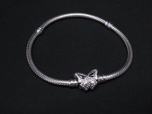 1円 ■新品同様■ PANDORA パンドラ SV925 蝶 バタフライ ブレスレット アクセサリー レディース シルバー系 BQ2508拍卖