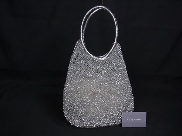 1円 ■新品同様■ ANTEPRIMA アンテプリマ ワイヤーバッグ PVCワイヤー ハンドバッグ トート レディース シルバー系 GB2228拍卖
