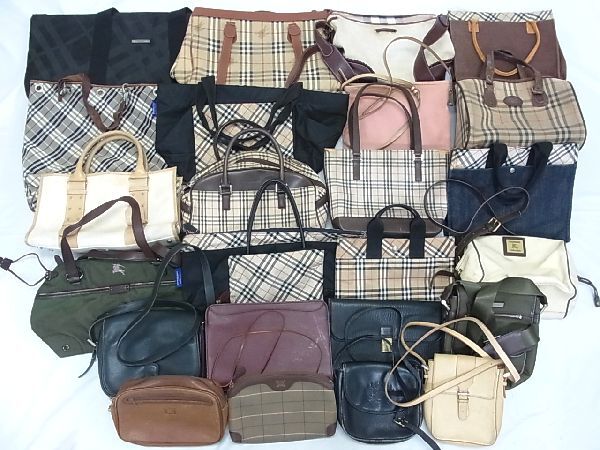 1円 BURBERRY バーバリー バーバリーズ ノバチェック 等 ハンドバッグ トート ショルダーバッグ 等 24点セット 箱売り まとめ売り DB3080拍卖