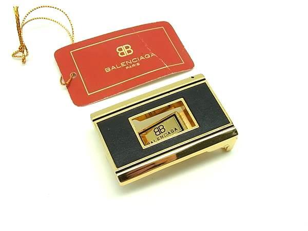 ■美品■ BALENCIAGA バレンシアガ バックルのみ ベルトバックル ベルト用金具 レディース メンズ ゴールド系×ブラック系 DJ4666拍卖