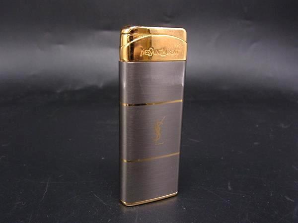 ■美品■ YVESSAINTLAURENT イヴサンローラン 高級ガスライター 喫煙グッズ シルバー系×ゴールド系 DI9309拍卖