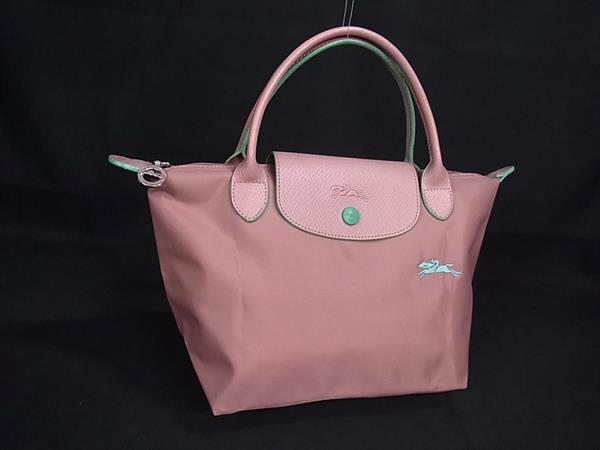 1円 ■美品■ LONGCHAMP ロンシャン ルプリアージュ クラブ ナイロン×レザー 折りたたみ式 ハンドバッグ トートバッグ ピンク系 BM9801拍卖