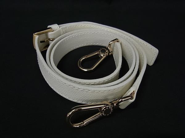 ■美品■ FURLA フルラ レザー バッグ用 ショルダーストラップ クロスボディ 斜め掛け 肩掛け ホワイト系 DK5510拍卖