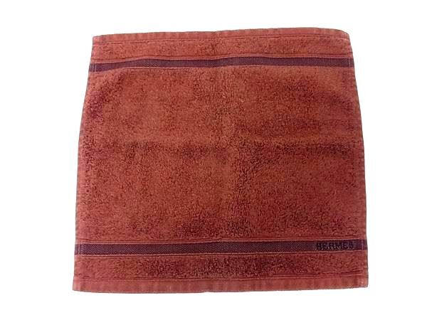 HERMES エルメス シェブロン コットン100% ハンドタオル フェイスタオル レディース メンズ ブラウン系 DK4540拍卖