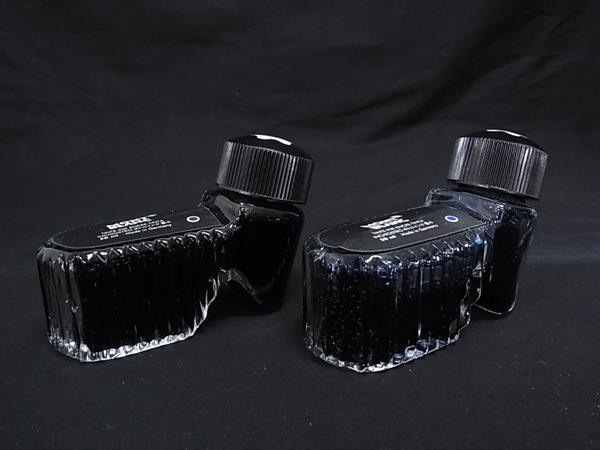 ■美品■ MONT BLANC モンブラン ボトルインク 50ml 筆記用具 文房具 ステーショナリー 2点セット ブラック系×ブルー系 DI4919拍卖