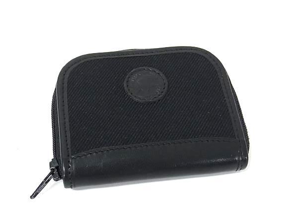■美品■ HUNTING WORLD ハンティングワールド キャンバス×レザー コインケース コインパース 小銭入れ ブラック系 DK2466拍卖