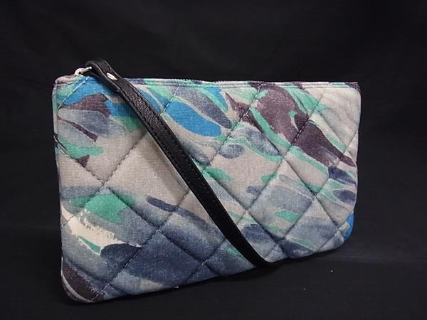 EMILIO PUCCI エミリオプッチ キャンバス マルチポーチ マルチケース 小物入れ レディース グレー系×マルチカラー DI9550拍卖