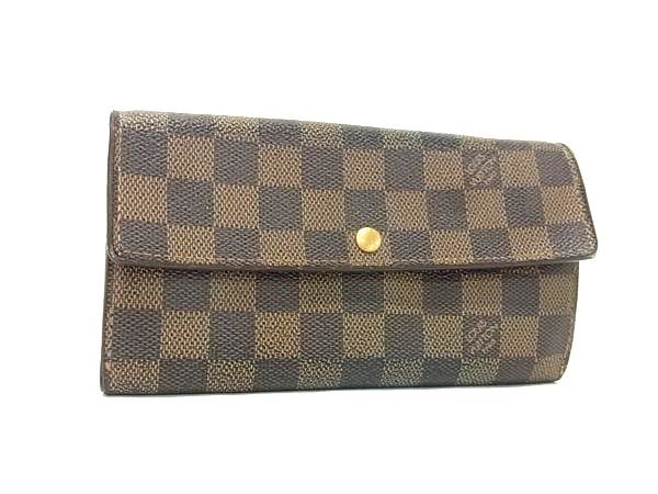 LOUIS VUITTON ルイヴィトン N61724 ダミエ ポシェット ポルトモネ クレディ 二つ折り 長財布 ウォレット ブラウン系 DI7978拍卖