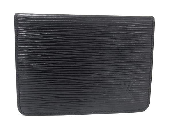 ■美品■ LOUIS VUITTON ルイヴィトン M63202 エピ ポルト2カルト ヴェルティカル カードケース 定期入れ ノワール ブラック系 DK8151拍卖