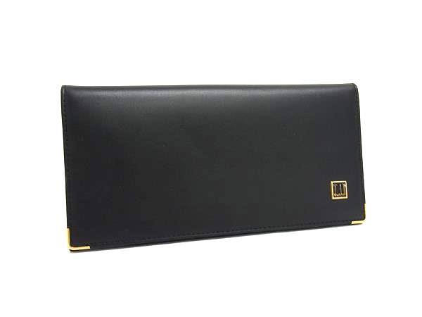 ■新品■未使用■ dunhill ダンヒル レザー 二つ折り 長財布 ウォレット 札入れ 小銭入れ メンズ ブラック系 DK7676拍卖