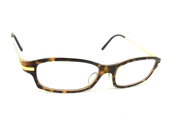 1円 ■美品■ Cartier カルティエ べっ甲調 度入り めがね メガネ 眼鏡 レディース メンズ ブラウン系×ゴールド系 FV3498拍卖